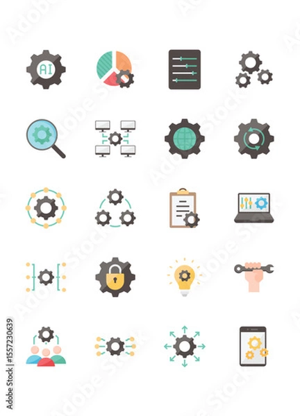 Obraz Simple set of settings icons, control , management, Options
