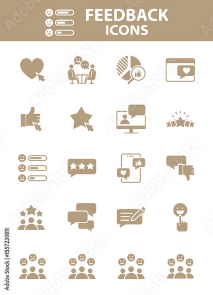 Obraz Set of Feedback icons, customer experience, review, comment