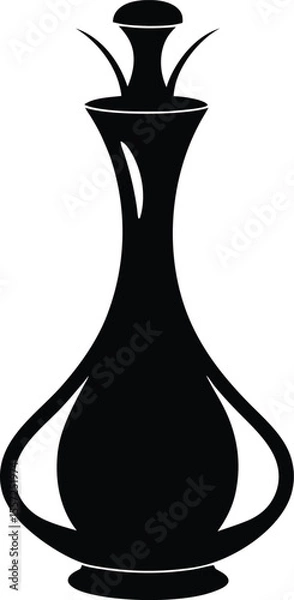 Obraz Elegant Black Decorative Vase with a Unique Design  A Stylish Home Decor Accent