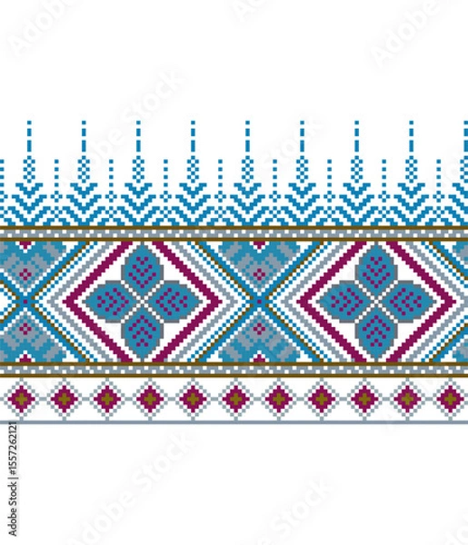 Obraz Tradition Ukrainian Cross Stitch Vector Design