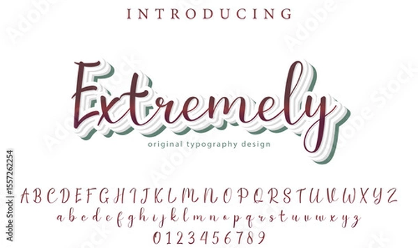 Fototapeta Extremely Font – Stylish Script Typeface with Bold Modern Brush Lettering