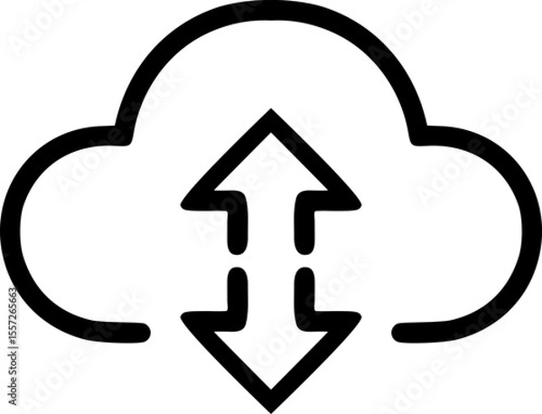 Fototapeta Upload to Cloud Icon | Data & File Transfer Symbol