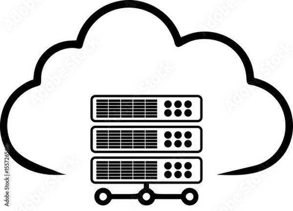 Fototapeta Cloud Server Hosting Icon - Data Center and Cloud Services