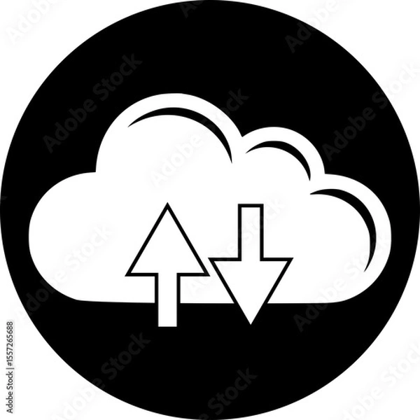 Fototapeta Cloud Upload & Download Flat Icon