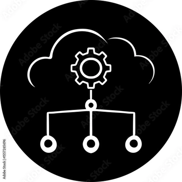 Fototapeta Cloud Management & Network Architecture Icon