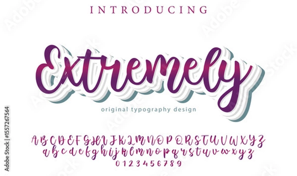 Fototapeta Extremely Font – Stylish Script Typeface with Bold Modern Brush Lettering