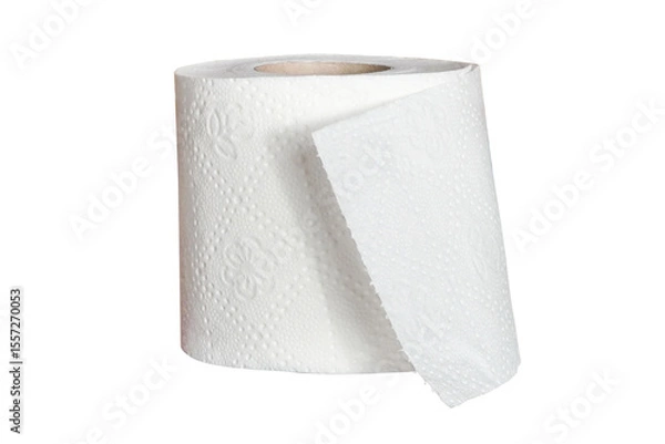 Obraz white tissue paper roll isolated on transparent background