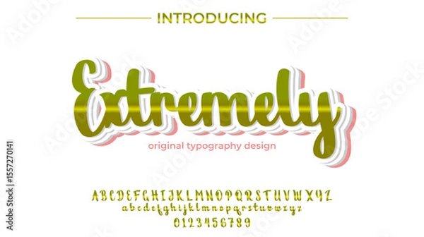 Fototapeta Extremely Font – Stylish Script Typeface with Bold Modern Brush Lettering