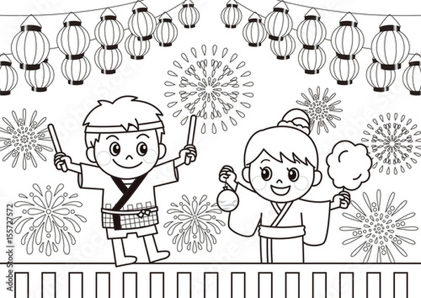 Obraz 祭りぬりえ