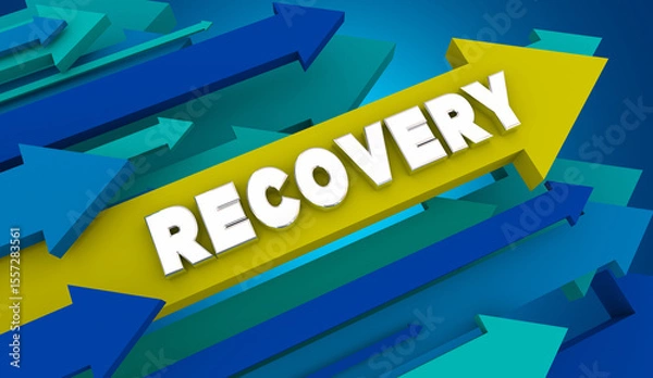 Fototapeta Recovery Arrows Up Improvement Getting Better Back to Normal 3d Illustration