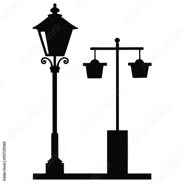 Obraz street lamp vector illustration