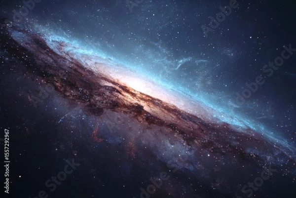 Fototapeta Captivating cosmic backgrounds for astronomy enthusiasts showcasing vivid galaxies and stellar scenes perfect for digital use and interior decoration