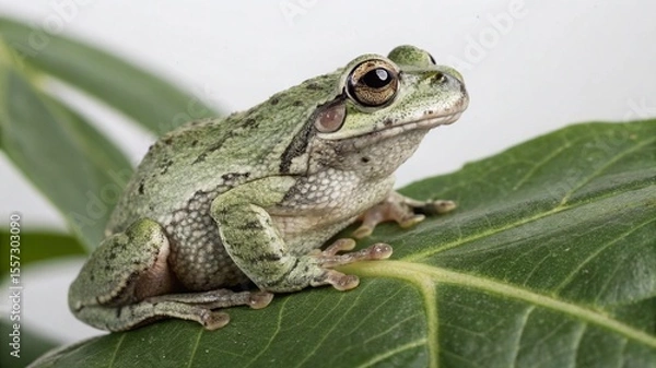 Fototapeta Gray Tree Frog on studio background