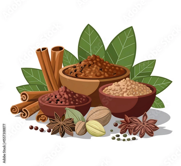 Obraz collection of spices, exotic herbs and spices.