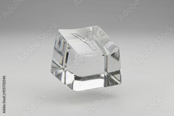 Obraz 3d Glass Y Button- 3d illustration