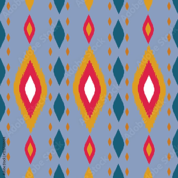 Obraz Beautiful Ikat seamless pattern design by geometric 