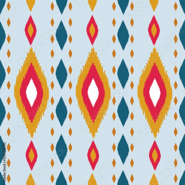 Obraz Beautiful Ikat seamless pattern design by geometric 