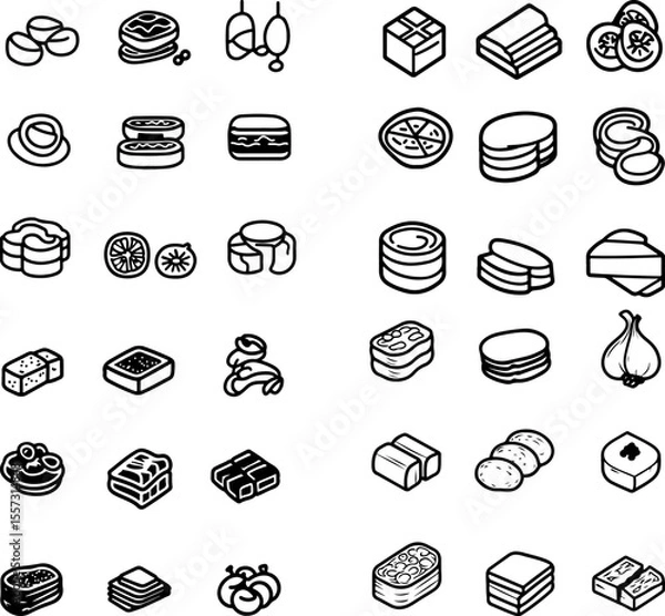 Fototapeta pancetta icons pancetta illustration pancetta vector Italian meat cured pancetta sliced pancetta rolled pancetta diced pancetta savory pancetta crispy pancetta gourmet pancetta artisa