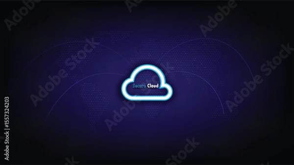 Obraz Secure Cloud Computing Network with Global Connection and Data Protection