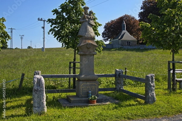 Obraz Madonna statue in Prichovice at Korenov in Czech Republic, Europe "Mary, mother of unity, pray for us and for the whole world"
