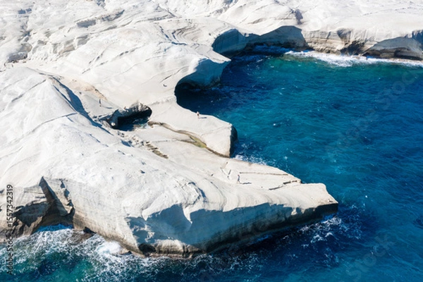 Obraz White chalk cliffs in Sarakiniko, Milos island, Cyclades, Greece
