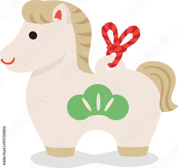 Fototapeta 午年のかわいい馬の置物