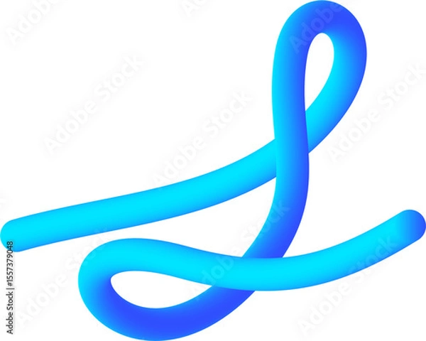 Fototapeta Abstract Shape of 3D Gradient Tube