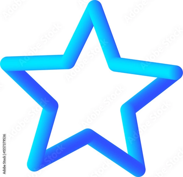 Fototapeta Star Shape of 3D Gradient Tube