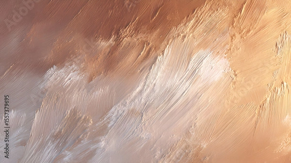 Fototapeta Abstract Painted Canvas Texture in Warm Earth Tones and White