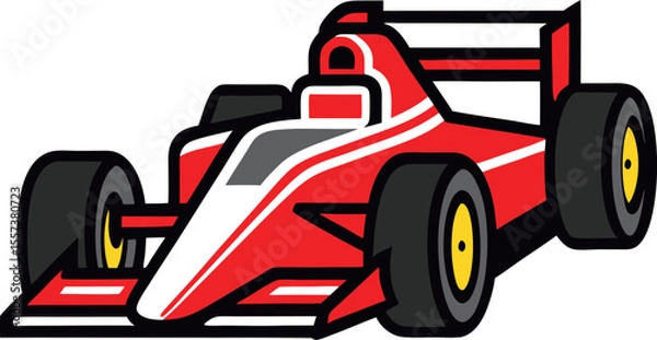 Fototapeta F 1 red racing car icon on transparent background