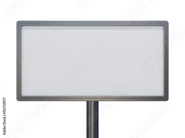 Fototapeta Blank white billboard layout. 3D rendering