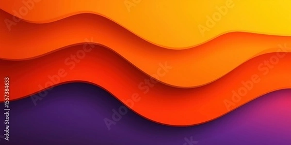 Fototapeta Vibrant waves of orange, red, and purple create a dynamic and modern abstract background.