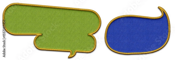 Fototapeta emboroidery shape. Embroidery background. Speech bubble embroidery,