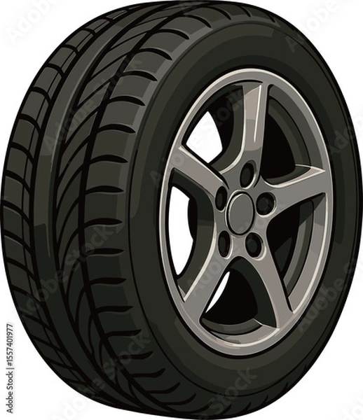 Obraz 車のタイヤのイラスト