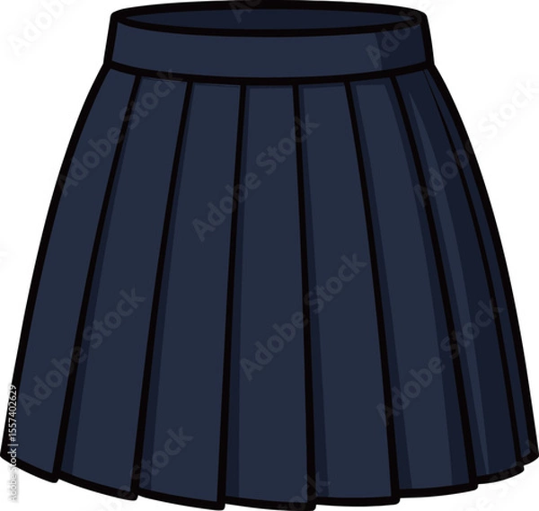 Obraz 制服の紺のスカートのイラスト