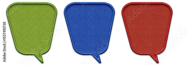 Fototapeta emboroidery shape. Embroidery background. Speech bubble embroidery,