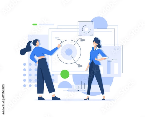 Fototapeta Performance data analytics, investment report, marketing study, audition services