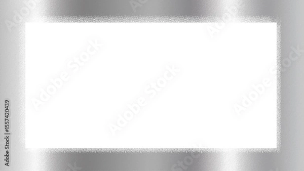 Obraz Metallic silver foil frame border isolated on transparent background vector illustration