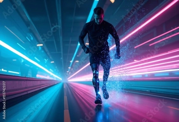 Obraz Future technology driven running