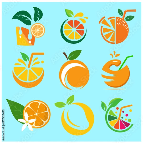 Obraz Juice Icon Logo Vector Set 4