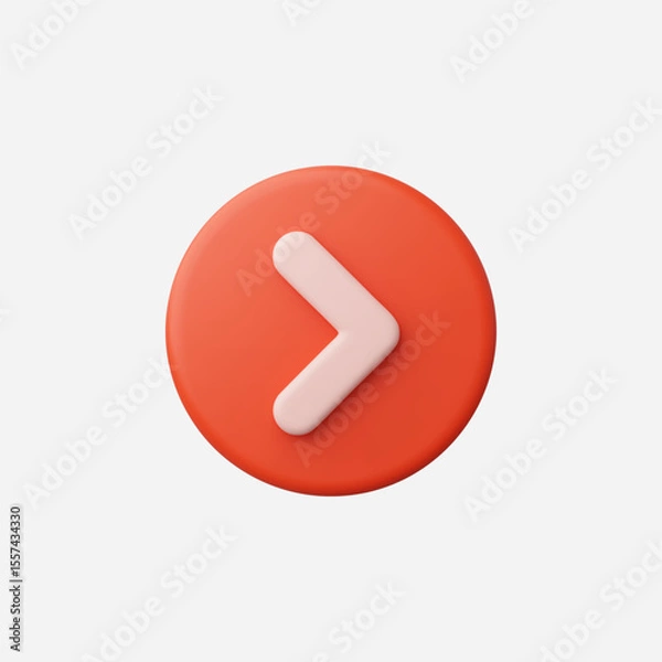 Fototapeta 3d Realistic Forward icon vector Illustration