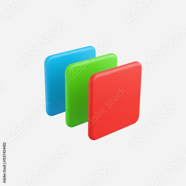 Fototapeta 3d Realistic Layer icon vector Illustration