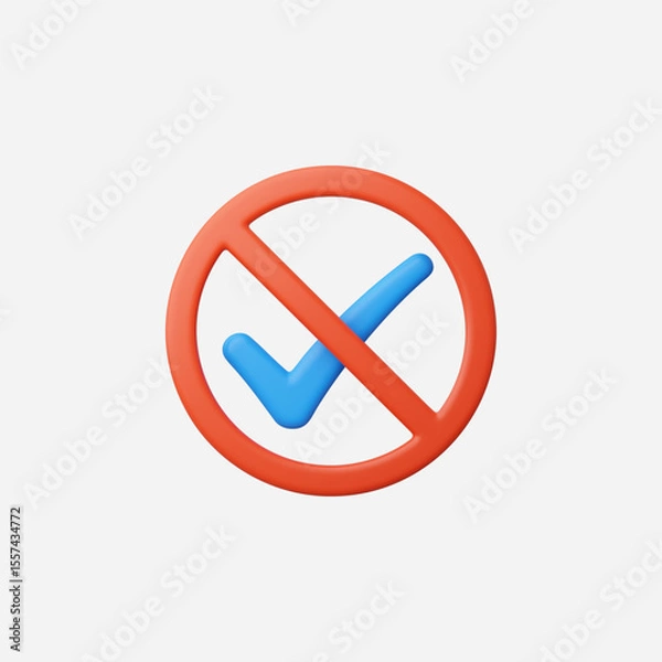 Fototapeta 3d Realistic No True icon vector Illustration