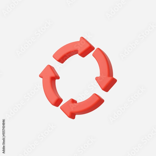 Fototapeta 3d Realistic Recycle arrow vector illustration