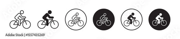 Fototapeta Man on bicycle icon set ,  a cyclist riding a  bicycle icon , vector illustration .