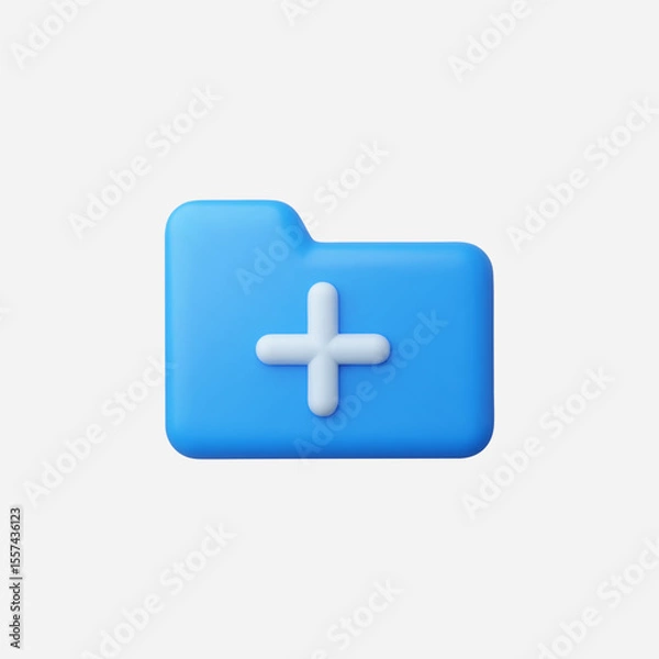 Fototapeta 3d Realistic Add Folder icon vector Illustration