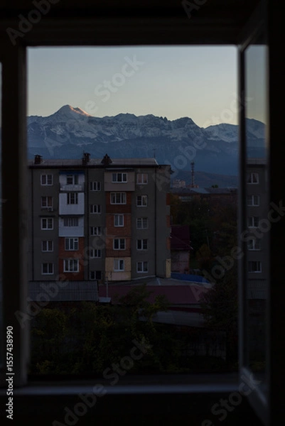 Fototapeta View from the window to the mountains