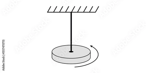 Fototapeta Schematic Diagram of Torsional Oscillations. Angular Vibration of an Object.