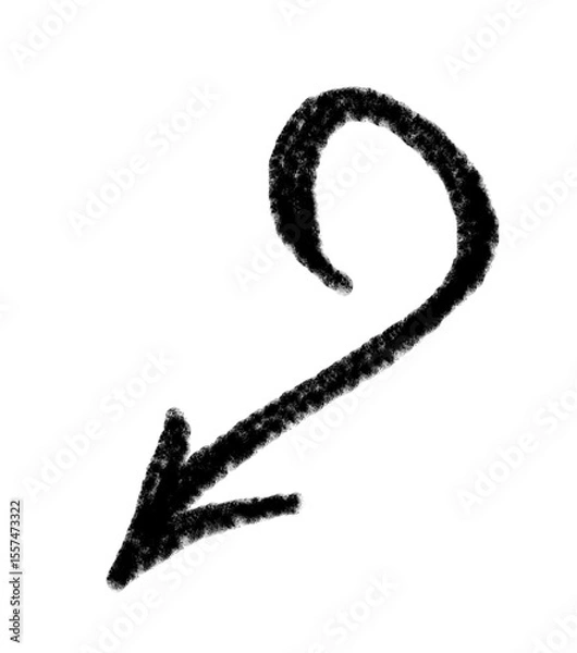 Fototapeta Arrow grunge vector icon. Doodle arrow grunge vector. Arrow hand drawn chalk vector.