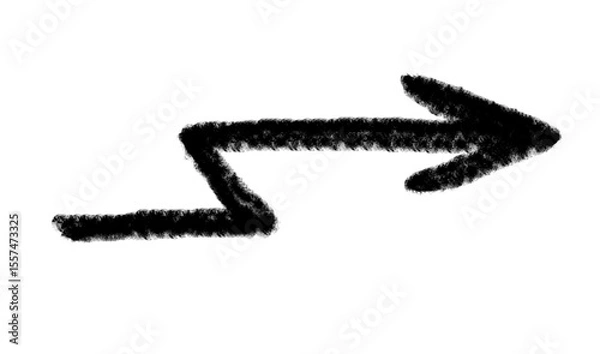 Fototapeta Arrow grunge vector icon. Doodle arrow grunge vector. Arrow hand drawn chalk vector.